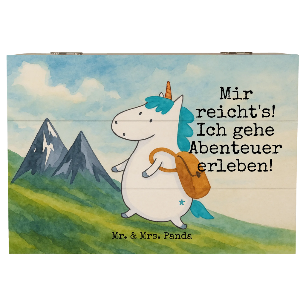 Skrzynia drewniana jednorożec alpinista Design Erinnerungsbox, Schatulle, Kiste, Schatzkiste, Erinnerungskiste, Truhe, Holzkiste, Dekokiste, Aufbewahrungsbox, Geschenkbox, XXL, Geschenkdose, Einhorn, Einhörner, Einhorn Deko, Unicorn, Abenteurer, Abenteuer, Weltenbummler, Bergsteiger, Weltreise, Reisen, Urlaub, Berge, Entdecker