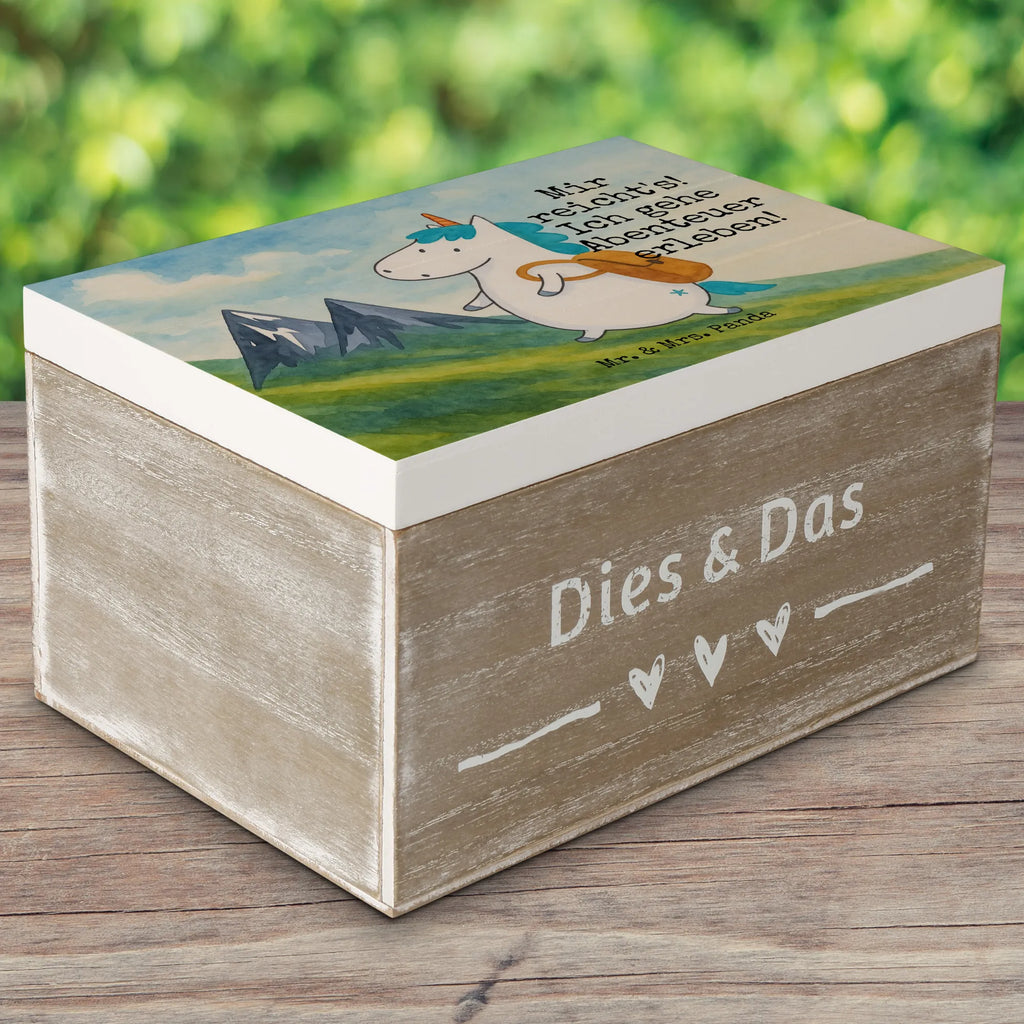 Skrzynia drewniana jednorożec alpinista Design Erinnerungsbox, Schatulle, Kiste, Schatzkiste, Erinnerungskiste, Truhe, Holzkiste, Dekokiste, Aufbewahrungsbox, Geschenkbox, XXL, Geschenkdose, Einhorn, Einhörner, Einhorn Deko, Unicorn, Abenteurer, Abenteuer, Weltenbummler, Bergsteiger, Weltreise, Reisen, Urlaub, Berge, Entdecker
