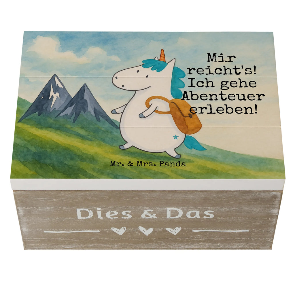 Skrzynia drewniana jednorożec alpinista Design Erinnerungsbox, Schatulle, Kiste, Schatzkiste, Erinnerungskiste, Truhe, Holzkiste, Dekokiste, Aufbewahrungsbox, Geschenkbox, XXL, Geschenkdose, Einhorn, Einhörner, Einhorn Deko, Unicorn, Abenteurer, Abenteuer, Weltenbummler, Bergsteiger, Weltreise, Reisen, Urlaub, Berge, Entdecker
