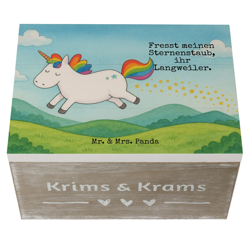 Holzkiste Einhorn Happy Design XXL, Kiste, Aufbewahrungsbox, Truhe, Geschenkdose, Erinnerungskiste, Holzkiste, Dekokiste, Schatulle, Erinnerungsbox, Geschenkbox, Schatzkiste, Einhorn, Einhörner, Einhorn Deko, Unicorn, Spaß, spannend, glücklich, Lachen, Lebensfreude, witzig, fröhlich, Freude, Lächeln
