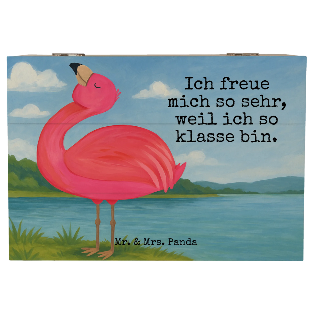 Wooden chest flamingo Proud Design Schatulle, Holzkiste, XXL, Geschenkdose, Dekokiste, Erinnerungsbox, Geschenkbox, Truhe, Aufbewahrungsbox, Erinnerungskiste, Schatzkiste, Kiste, Flamingo, Selbstliebe, Selbstakzeptanz, Tochter, Freundin, Schwester, Mama, beste Freundin, Freude, stolz