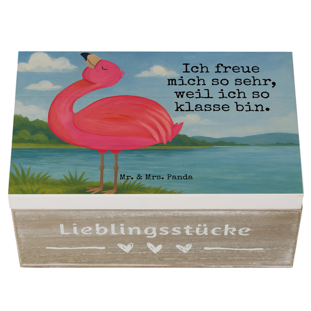 Wooden chest flamingo Proud Design Schatulle, Holzkiste, XXL, Geschenkdose, Dekokiste, Erinnerungsbox, Geschenkbox, Truhe, Aufbewahrungsbox, Erinnerungskiste, Schatzkiste, Kiste, Flamingo, Selbstliebe, Selbstakzeptanz, Tochter, Freundin, Schwester, Mama, beste Freundin, Freude, stolz