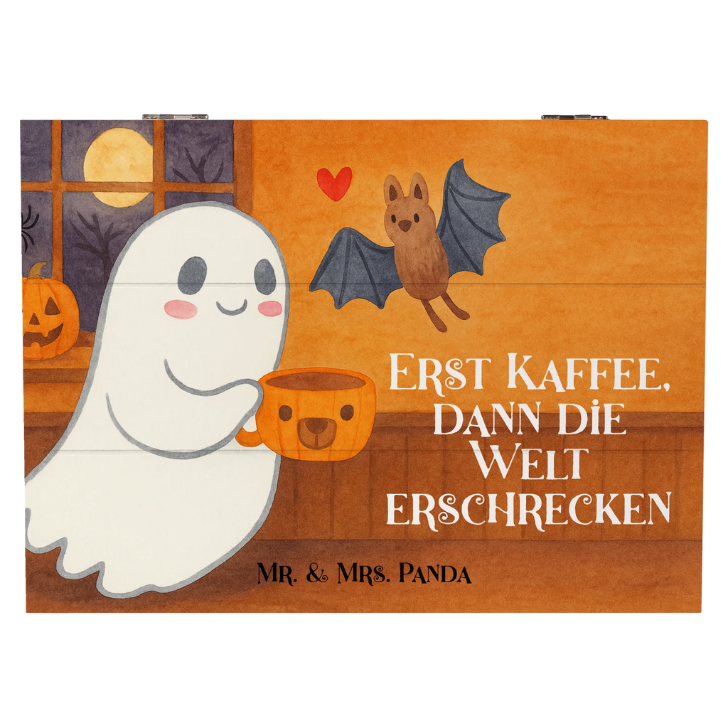Skrzynia drewniana Duch kawa Design Erinnerungsbox, Aufbewahrungsbox, XXL, Holzkiste, Erinnerungskiste, Geschenkdose, Truhe, Dekokiste, Schatulle, Schatzkiste, Kiste, Geschenkbox, Halloween, Deko, Martinssingen, Dekoration, Geschenke, Schenken, Gespenst, Kaffee
