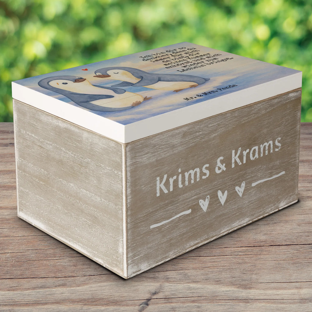 Holzkiste Pinguine trösten Design Geschenkbox, Schatulle, Schatzkiste, Holzkiste, Erinnerungskiste, Truhe, Aufbewahrungsbox, Geschenkdose, Kiste, XXL, Dekokiste, Erinnerungsbox, Liebe, Partner, Freund, Freundin, Ehemann, Ehefrau, Heiraten, Verlobung, Heiratsantrag, Liebesgeschenk, Jahrestag, Hocheitstag, für Männer, Hochzeitstag, Valentinstag, Geschenk für Partner, Liebesbeweis, für Ehemann, Geschenk für Frauen, Mitbringsel, Geschenk für Freundin