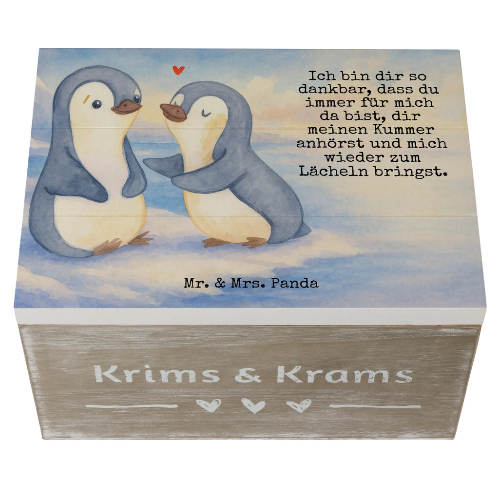 Holzkiste Pinguine trösten Design Geschenkbox, Schatulle, Schatzkiste, Holzkiste, Erinnerungskiste, Truhe, Aufbewahrungsbox, Geschenkdose, Kiste, XXL, Dekokiste, Erinnerungsbox, Liebe, Partner, Freund, Freundin, Ehemann, Ehefrau, Heiraten, Verlobung, Heiratsantrag, Liebesgeschenk, Jahrestag, Hocheitstag, für Männer, Hochzeitstag, Valentinstag, Geschenk für Partner, Liebesbeweis, für Ehemann, Geschenk für Frauen, Mitbringsel, Geschenk für Freundin