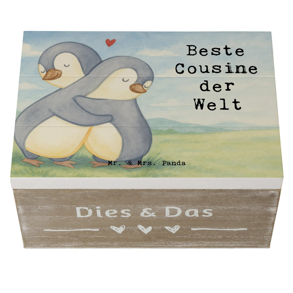 Wooden chest penguin best cousin in the world Design Aufbewahrungsbox, Holzkiste, Schatzkiste, Schatulle, Erinnerungsbox, Geschenkdose, Geschenkbox, Erinnerungskiste, Dekokiste, Kiste, XXL, Truhe, für, Dankeschön, Geschenk, Schenken, Geburtstag, Geburtstagsgeschenk, Geschenkidee, Danke, Bedanken, Mitbringsel, Freude machen, Geschenktipp, Familie, Verwandtschaft, Kusine, Cousin, Tochter von Onkel, Tochter von Tante, Cousine, Cousinchen, Kousine