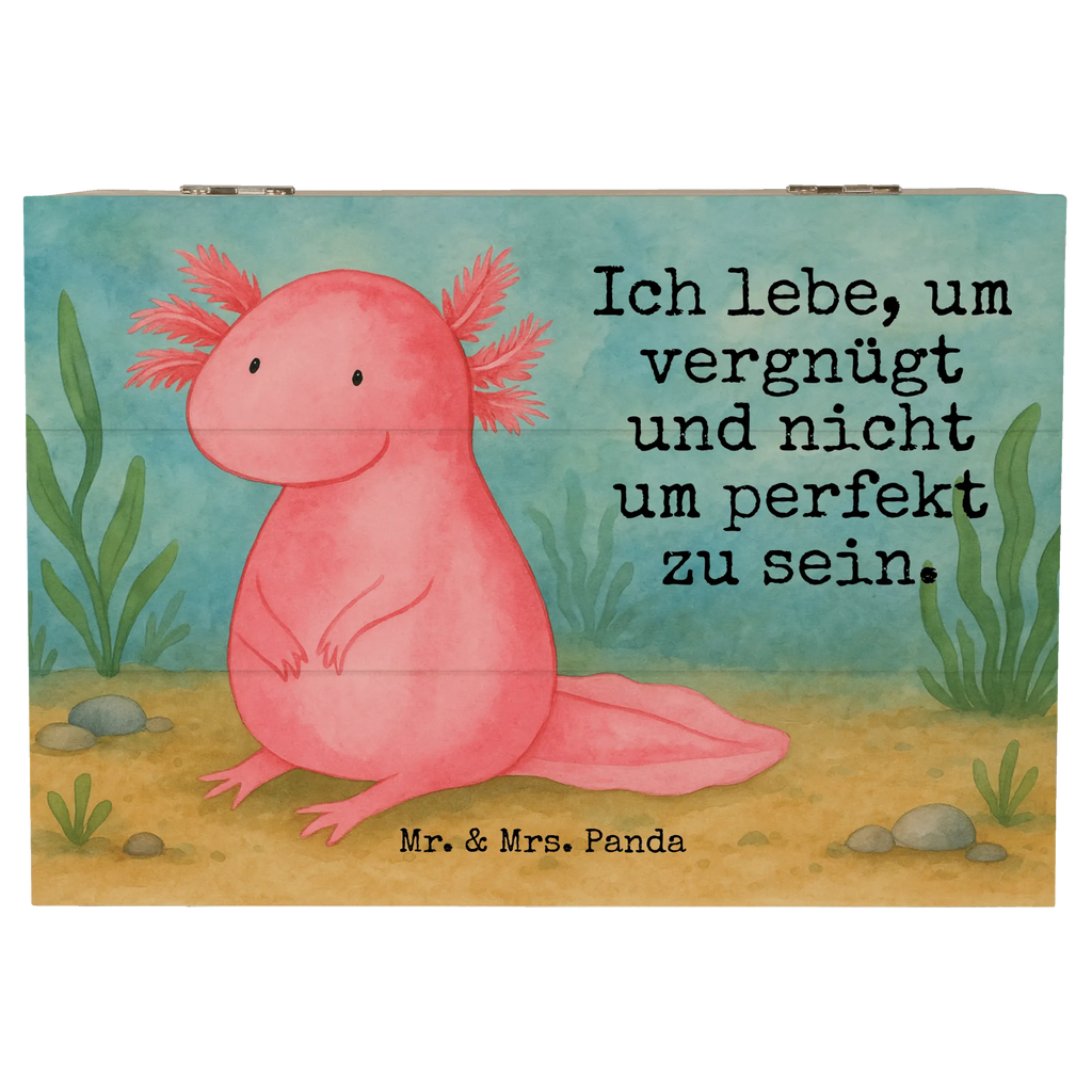 Holzkiste Axolotl Niedlich Design Geschenkdose, Kiste, Schatzkiste, Geschenkbox, Aufbewahrungsbox, Erinnerungskiste, Dekokiste, Erinnerungsbox, Truhe, XXL, Holzkiste, Schatulle, Axolotl, Molch, Axolot, Liebe, Freundin, Lebensstil, Weisheit, Lebensweisheit, vergnügt, zufrieden, fröhlich