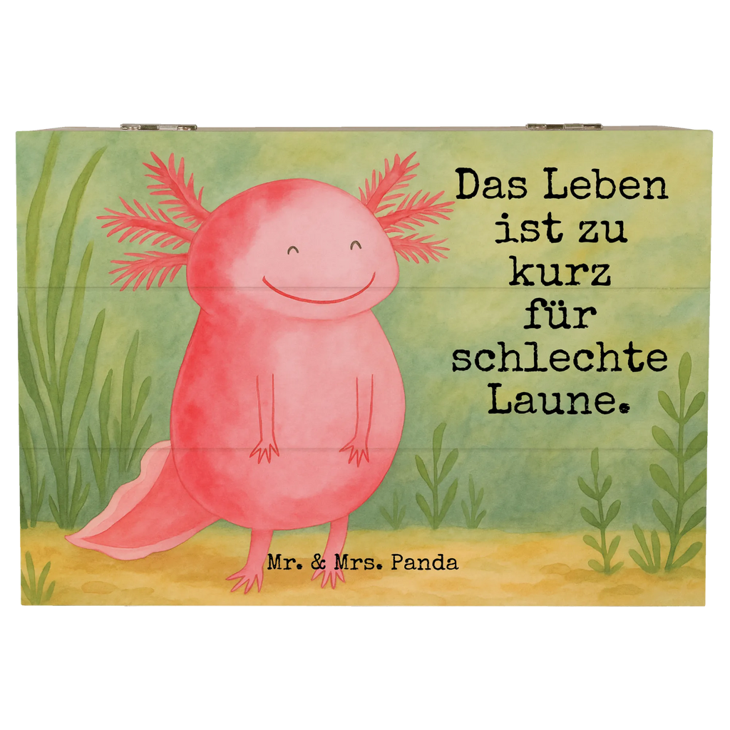 Wooden chest axolotl Happy Design Erinnerungsbox, Geschenkdose, Holzkiste, Schatulle, Erinnerungskiste, Dekokiste, Aufbewahrungsbox, Kiste, XXL, Schatzkiste, Truhe, Geschenkbox, Axolotl, Molch, Lurche, Lurch, Motivation, Axolot, Schwanzlurch, gute Laune