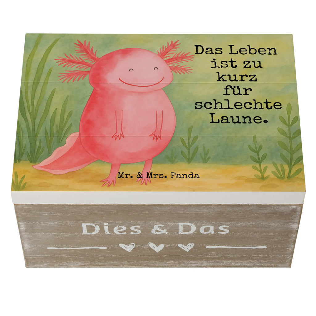 Wooden chest axolotl Happy Design Erinnerungsbox, Geschenkdose, Holzkiste, Schatulle, Erinnerungskiste, Dekokiste, Aufbewahrungsbox, Kiste, XXL, Schatzkiste, Truhe, Geschenkbox, Axolotl, Molch, Lurche, Lurch, Motivation, Axolot, Schwanzlurch, gute Laune