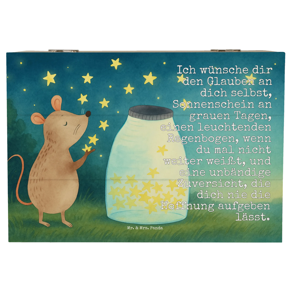 Skrzynia drewniana mysz Gwiazdy Design Geschenkbox, Aufbewahrungsbox, Schatzkiste, XXL, Geschenkdose, Dekokiste, Erinnerungskiste, Truhe, Holzkiste, Kiste, Schatulle, Erinnerungsbox, Tiermotive, Gute Laune, lustige Sprüche, Tiere, Taufgeschenk, Geburtstag, Schwangerschaft, Wunsch, Träume, Hoffnung, Kindergeburtstag, erstes Kind, Kind, Maus, Sterne, Taufe, Geburt