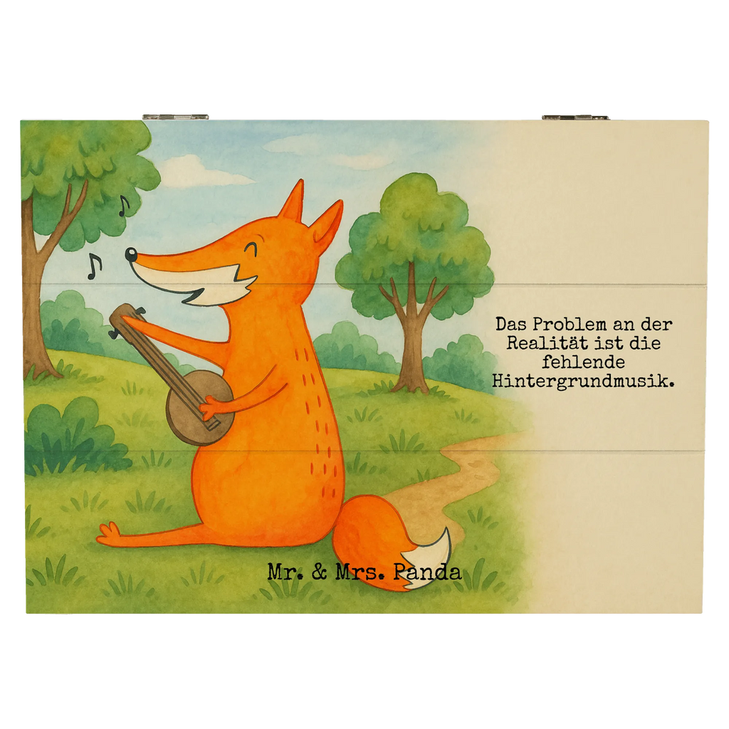 Skrzynia drewniana Lis gitara Design Schatzkiste, Schatulle, Kiste, Dekokiste, Geschenkdose, Erinnerungskiste, Holzkiste, XXL, Truhe, Aufbewahrungsbox, Erinnerungsbox, Geschenkbox, Fuchs, Füchse, Musikerin, Gitarre, Musik Spruch, Geschenk Musiker, Sängerin, Sänger