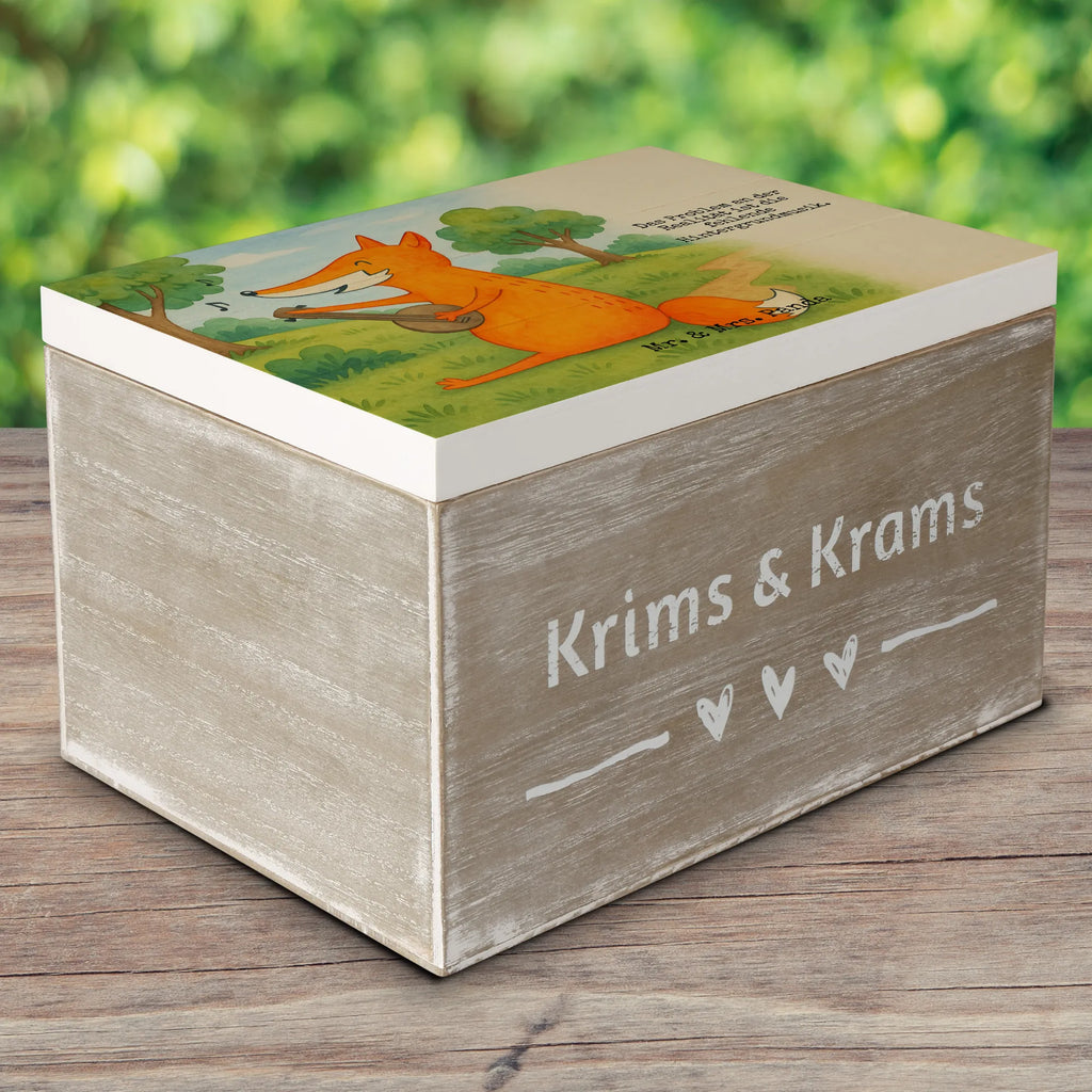 Skrzynia drewniana Lis gitara Design Schatzkiste, Schatulle, Kiste, Dekokiste, Geschenkdose, Erinnerungskiste, Holzkiste, XXL, Truhe, Aufbewahrungsbox, Erinnerungsbox, Geschenkbox, Fuchs, Füchse, Musikerin, Gitarre, Musik Spruch, Geschenk Musiker, Sängerin, Sänger