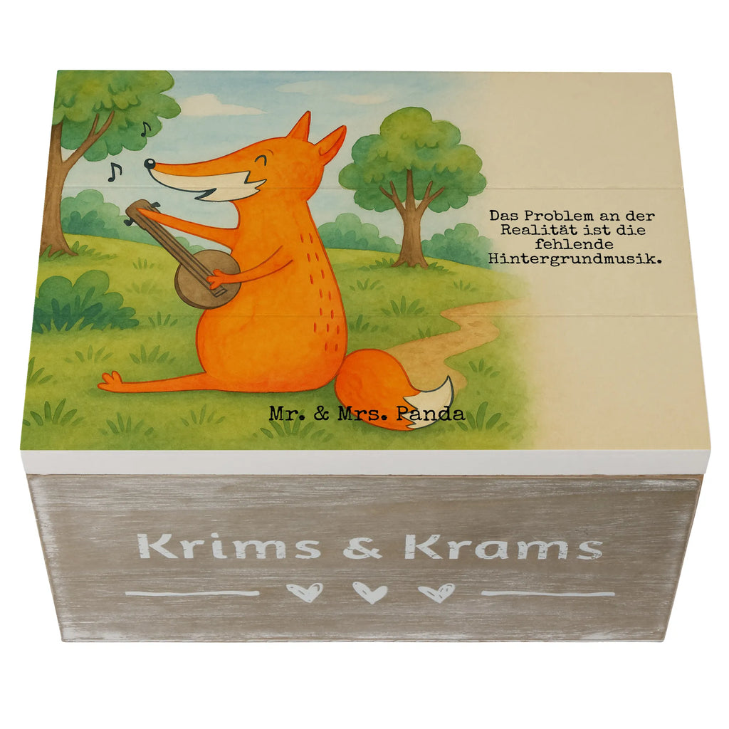 Skrzynia drewniana Lis gitara Design Schatzkiste, Schatulle, Kiste, Dekokiste, Geschenkdose, Erinnerungskiste, Holzkiste, XXL, Truhe, Aufbewahrungsbox, Erinnerungsbox, Geschenkbox, Fuchs, Füchse, Musikerin, Gitarre, Musik Spruch, Geschenk Musiker, Sängerin, Sänger