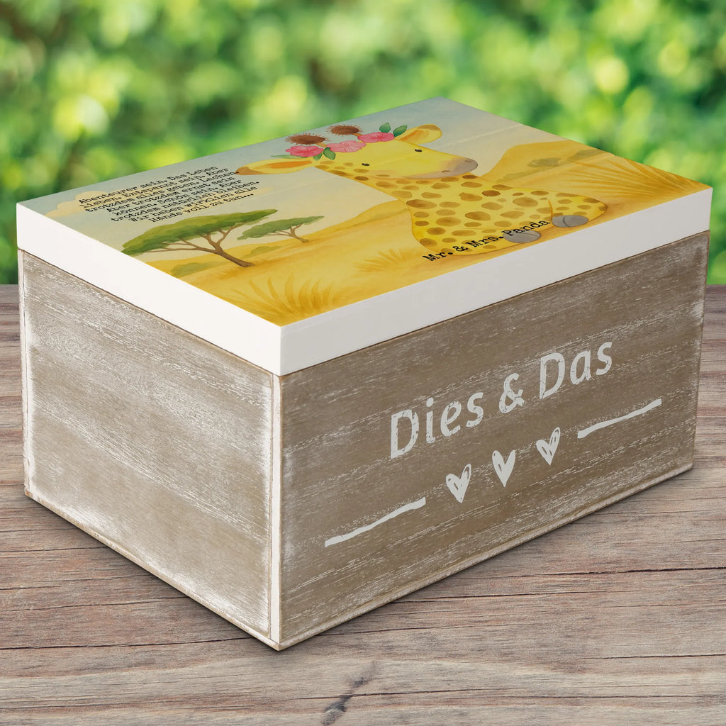 Skrzynia drewniana żyrafa Wieniec kwiatów Design XXL, Truhe, Dekokiste, Erinnerungskiste, Kiste, Geschenkbox, Schatzkiste, Holzkiste, Erinnerungsbox, Aufbewahrungsbox, Geschenkdose, Schatulle, Afrika, Wildtiere, Giraffe, Selbstliebe, Freundin, Blumenkranz, Abenteurer
