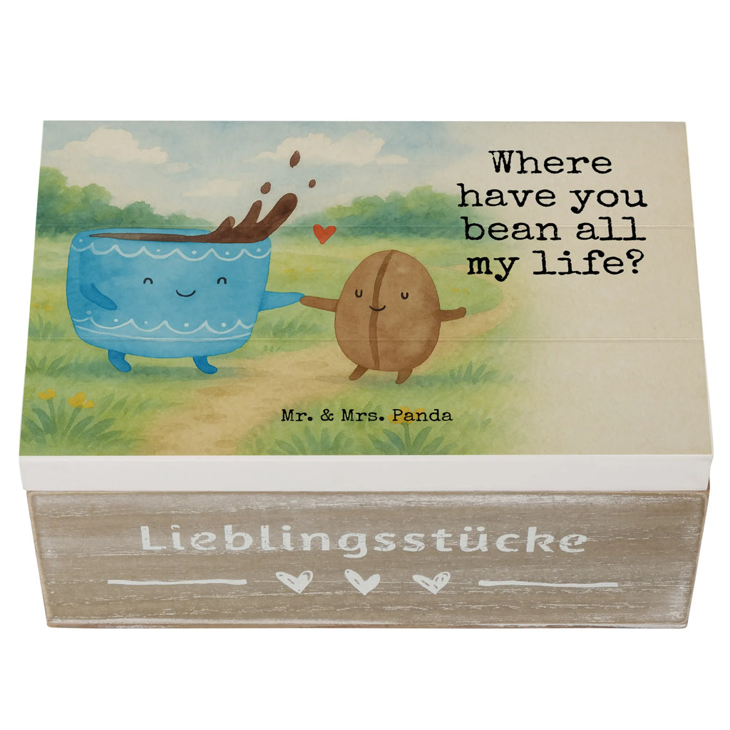 Wooden chest Coffee Bean Design XXL, Holzkiste, Truhe, Geschenkdose, Kiste, Schatzkiste, Erinnerungskiste, Schatulle, Aufbewahrungsbox, Erinnerungsbox, Dekokiste, Geschenkbox, Tiermotive, Gute Laune, lustige Sprüche, Tiere, Kaffee, Zufriedenheit, Kaffeebohne, Genuss, Glück