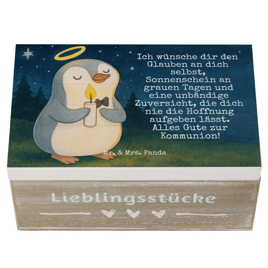 Wooden chest penguin communion Design Erinnerungskiste, Geschenkbox, Holzkiste, Schatulle, Schatzkiste, Dekokiste, Aufbewahrungsbox, Erinnerungsbox, Kiste, XXL, Truhe, Geschenkdose, Konfirmation, Kommunion, Jugendweihe, Konfirmation Geschenk, Kommunion Dankeschön, Glauben, Kommunion Geschenk, Sonnenschein