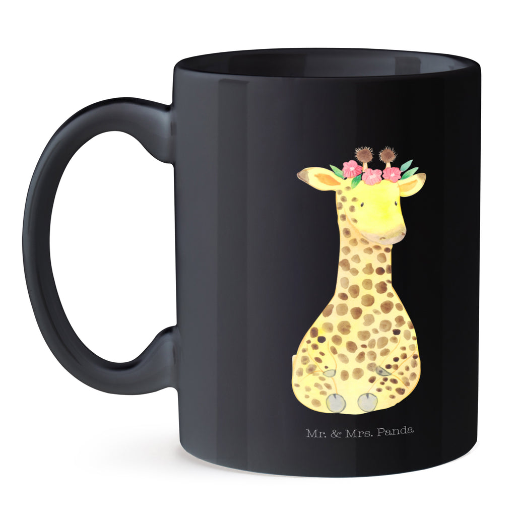 Tasse Giraffe Blumenkranz Tasse, Kaffeetasse, Teetasse, Becher, Kaffeebecher, Teebecher, Keramiktasse, Porzellantasse, Büro Tasse, Geschenk Tasse, Tasse Sprüche, Tasse Motive, Afrika, Wildtiere, Giraffe, Blumenkranz, Abenteurer, Selbstliebe, Freundin