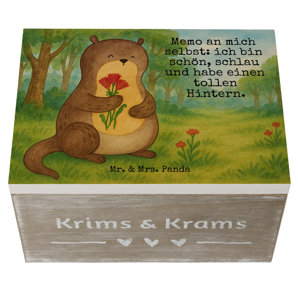 Holzkiste Otter Blumenstrauß Design Erinnerungsbox, Kiste, XXL, Schatulle, Dekokiste, Aufbewahrungsbox, Geschenkdose, Schatzkiste, Truhe, Erinnerungskiste, Holzkiste, Geschenkbox, Otter, Fischotter, Seeotter, Otter Seeotter See Otter