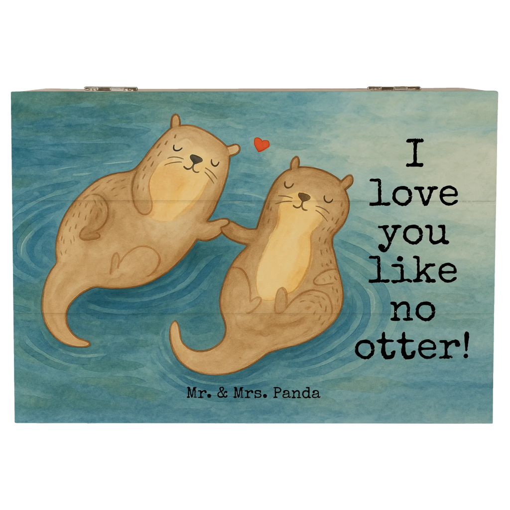 Skrzynia drewniana wydra trzymać się za ręce Design Geschenkdose, Erinnerungskiste, Truhe, Schatzkiste, XXL, Schatulle, Aufbewahrungsbox, Dekokiste, Holzkiste, Geschenkbox, Erinnerungsbox, Kiste, Otter, Fischotter, Seeotter, Otter Seeotter See Otter