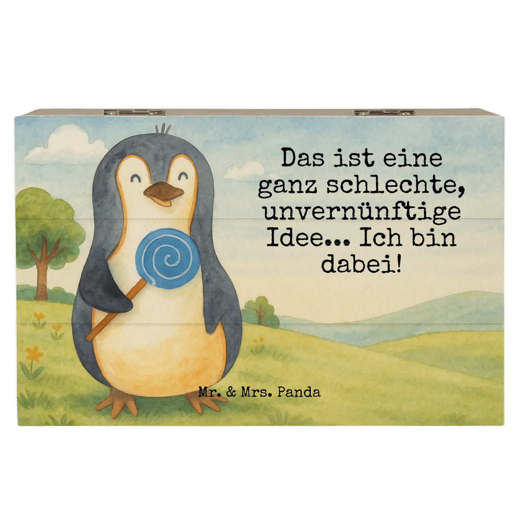 Wooden chest Penguin lollipop Design Schatzkiste, Geschenkdose, Erinnerungskiste, Aufbewahrungsbox, Truhe, XXL, Schatulle, Geschenkbox, Kiste, Dekokiste, Erinnerungsbox, Holzkiste, Pinguin, Lolli, Rabauke, Gauner, Spruch, Süßigkeiten, Ganove, Pinguine, Rebell, Blödsinn