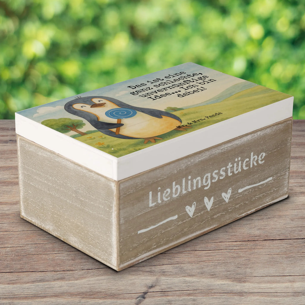 Wooden chest Penguin lollipop Design Schatzkiste, Geschenkdose, Erinnerungskiste, Aufbewahrungsbox, Truhe, XXL, Schatulle, Geschenkbox, Kiste, Dekokiste, Erinnerungsbox, Holzkiste, Pinguin, Lolli, Rabauke, Gauner, Spruch, Süßigkeiten, Ganove, Pinguine, Rebell, Blödsinn