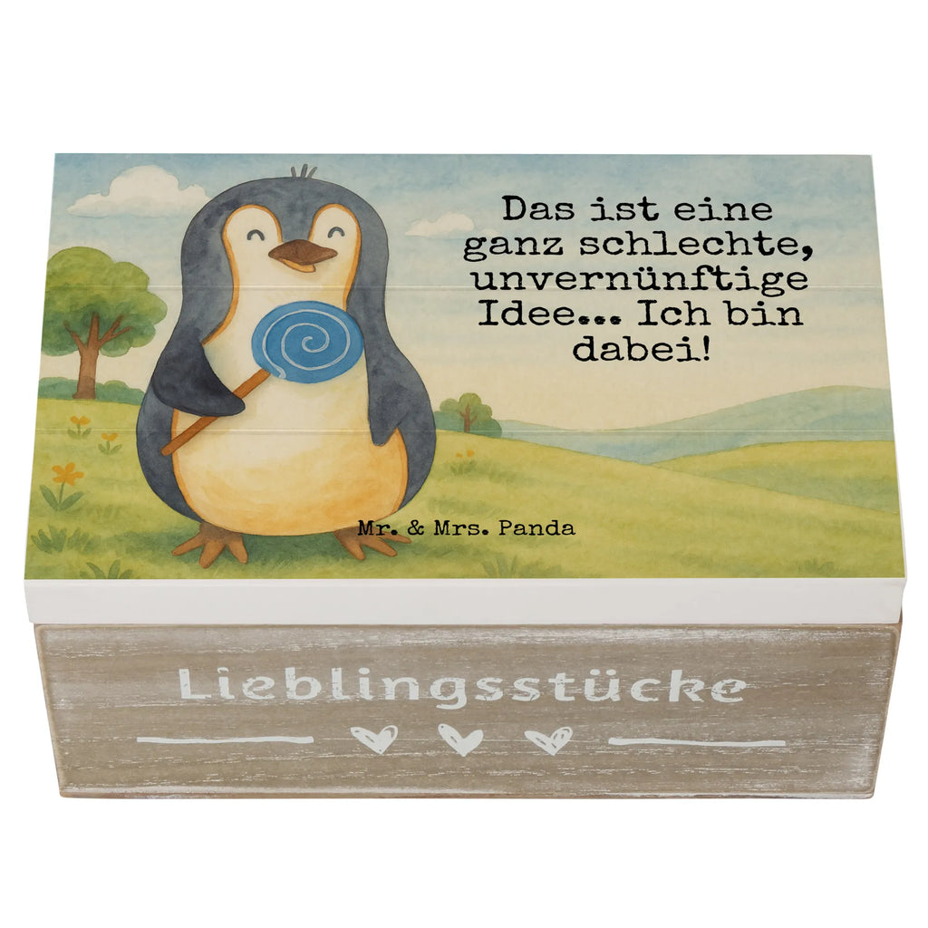 Wooden chest Penguin lollipop Design Schatzkiste, Geschenkdose, Erinnerungskiste, Aufbewahrungsbox, Truhe, XXL, Schatulle, Geschenkbox, Kiste, Dekokiste, Erinnerungsbox, Holzkiste, Pinguin, Lolli, Rabauke, Gauner, Spruch, Süßigkeiten, Ganove, Pinguine, Rebell, Blödsinn