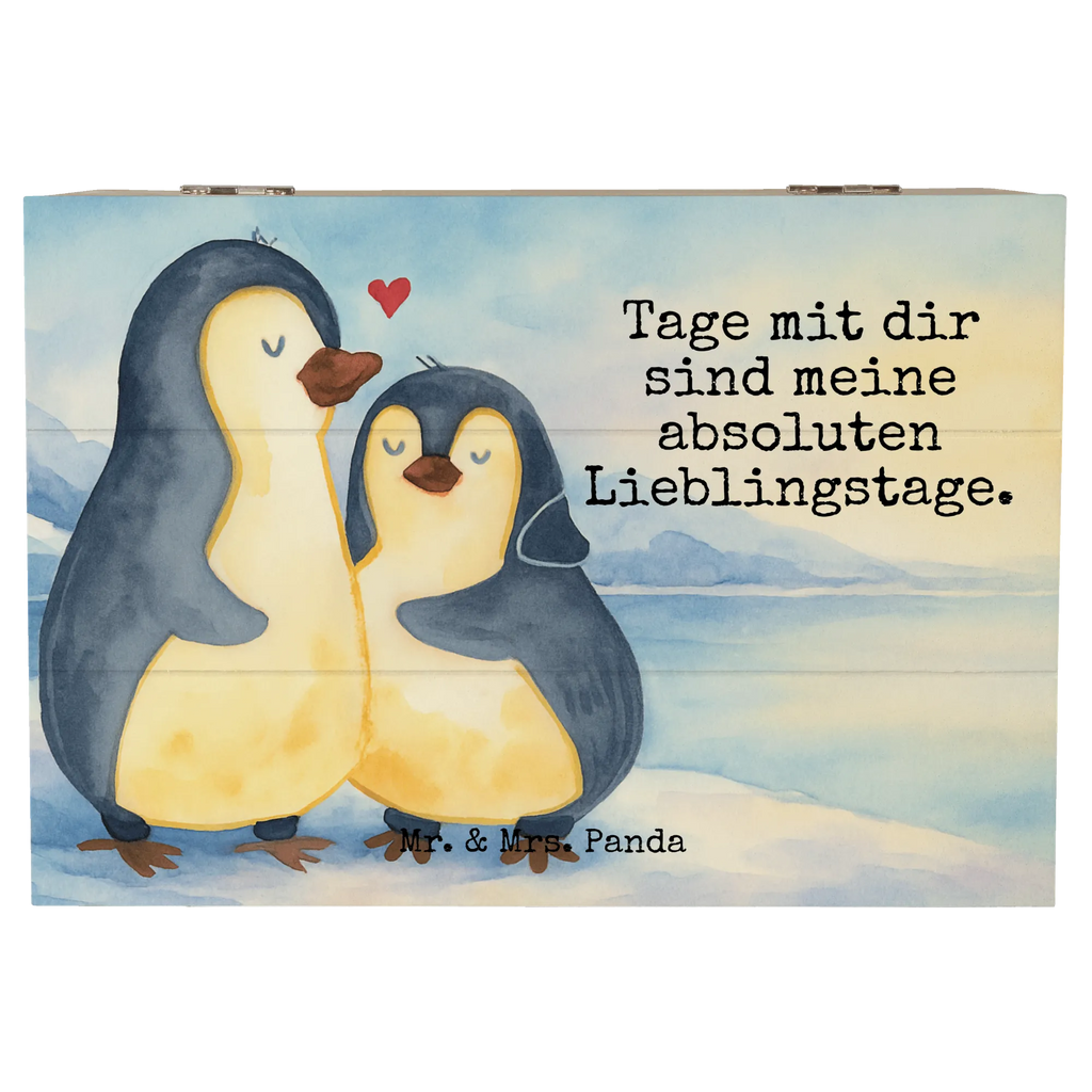 Skrzynia drewniana Pingwin przytulać Design Erinnerungsbox, Schatzkiste, Truhe, Geschenkdose, Geschenkbox, Dekokiste, Holzkiste, Kiste, Schatulle, XXL, Erinnerungskiste, Aufbewahrungsbox, Pinguin, Liebespaar, Hochzeitstag, Verlobung, Hochzeitsgeschenk, Liebe, Liebesbeweis, Liebesgeschenk, Jahrestag, Hochzeit