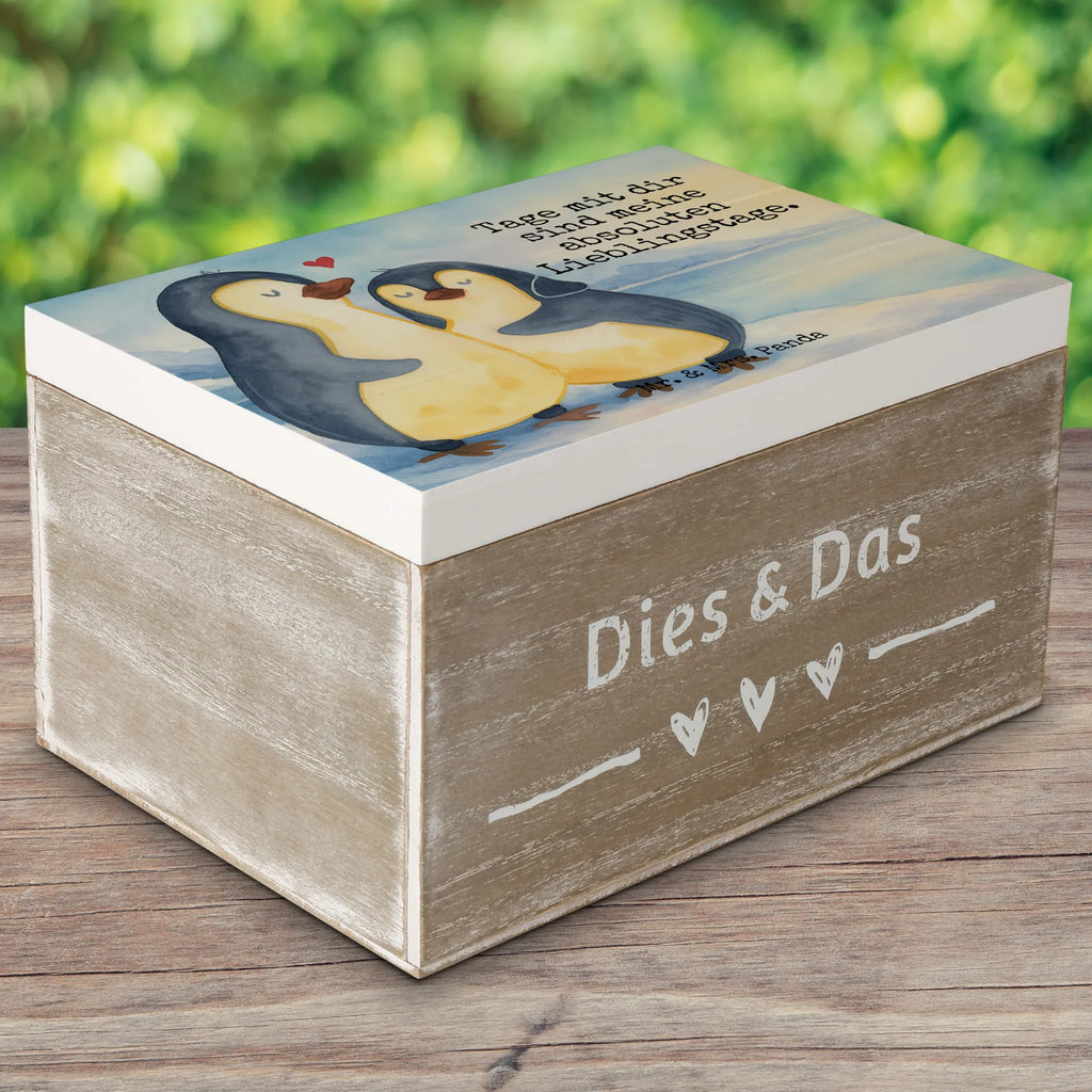 Skrzynia drewniana Pingwin przytulać Design Erinnerungsbox, Schatzkiste, Truhe, Geschenkdose, Geschenkbox, Dekokiste, Holzkiste, Kiste, Schatulle, XXL, Erinnerungskiste, Aufbewahrungsbox, Pinguin, Liebespaar, Hochzeitstag, Verlobung, Hochzeitsgeschenk, Liebe, Liebesbeweis, Liebesgeschenk, Jahrestag, Hochzeit