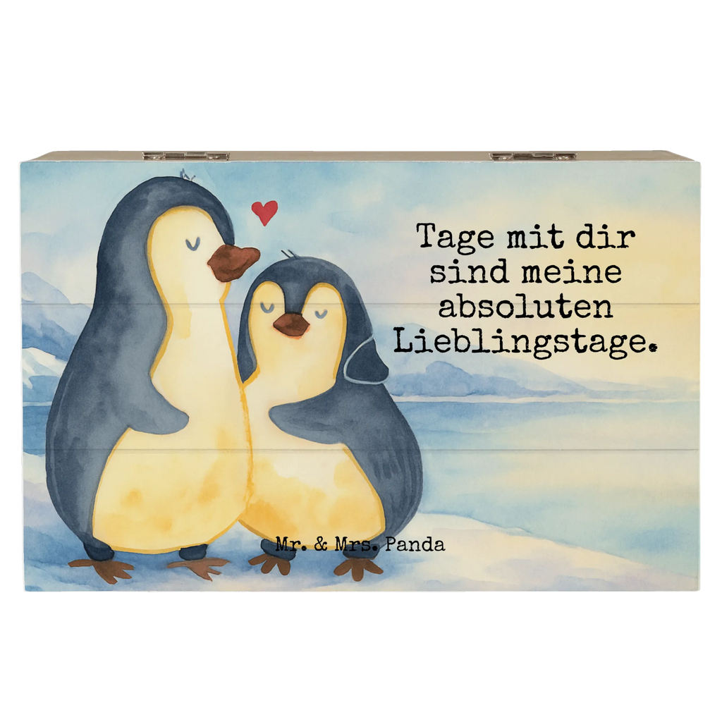 Skrzynia drewniana Pingwin przytulać Design Erinnerungsbox, Schatzkiste, Truhe, Geschenkdose, Geschenkbox, Dekokiste, Holzkiste, Kiste, Schatulle, XXL, Erinnerungskiste, Aufbewahrungsbox, Pinguin, Liebespaar, Hochzeitstag, Verlobung, Hochzeitsgeschenk, Liebe, Liebesbeweis, Liebesgeschenk, Jahrestag, Hochzeit