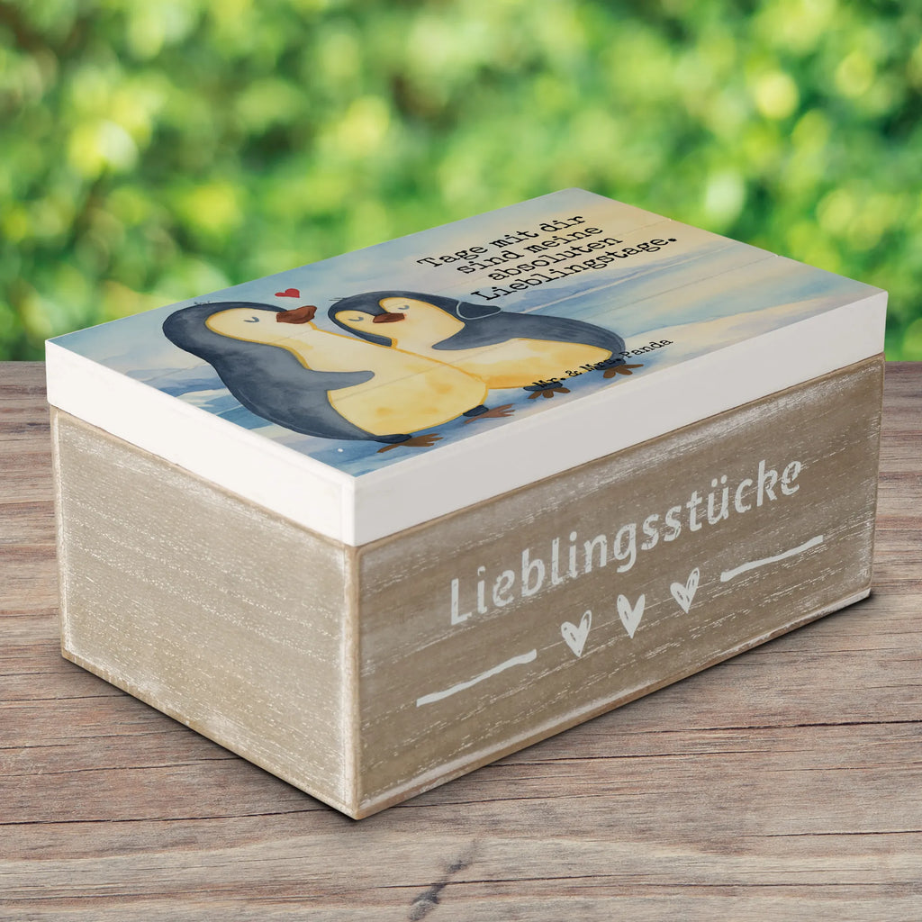Skrzynia drewniana Pingwin przytulać Design Erinnerungsbox, Schatzkiste, Truhe, Geschenkdose, Geschenkbox, Dekokiste, Holzkiste, Kiste, Schatulle, XXL, Erinnerungskiste, Aufbewahrungsbox, Pinguin, Liebespaar, Hochzeitstag, Verlobung, Hochzeitsgeschenk, Liebe, Liebesbeweis, Liebesgeschenk, Jahrestag, Hochzeit