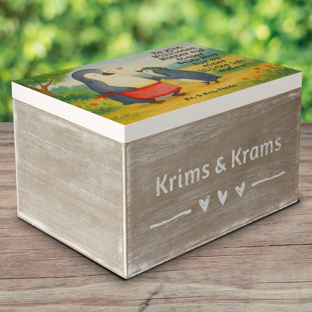 Holzkiste Pinguin mit Kind Design Aufbewahrungsbox, Dekokiste, XXL, Erinnerungskiste, Holzkiste, Erinnerungsbox, Truhe, Geschenkdose, Schatulle, Geschenkbox, Kiste, Schatzkiste, Familie, Vatertag, Muttertag, Bruder, Schwester, Mama, Papa, Oma, Opa, Mutti, Mami, Geburststag, Mutter, Geschenk