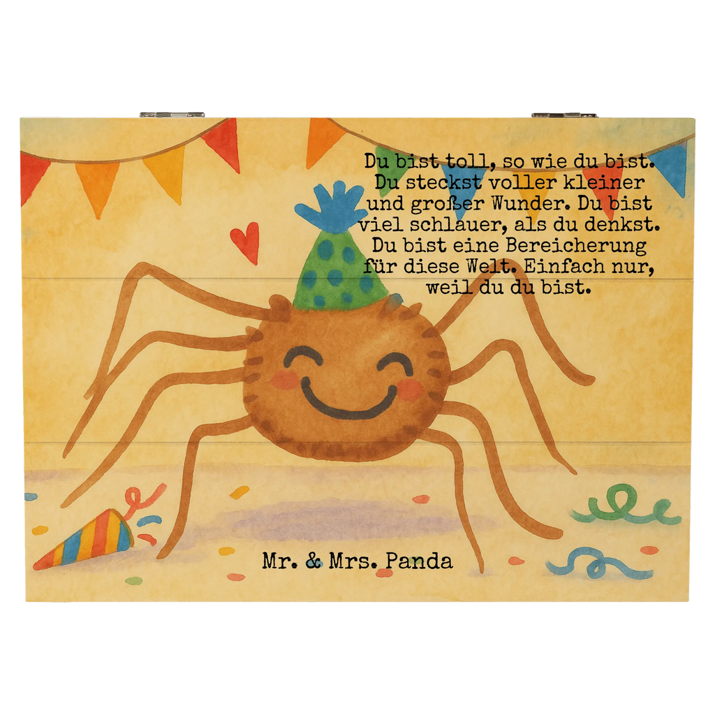 Holzkiste Spinne Agathe Party Design Dekokiste, Erinnerungskiste, Kiste, Geschenkdose, Erinnerungsbox, Schatulle, Geschenkbox, Aufbewahrungsbox, Schatzkiste, Truhe, XXL, Holzkiste, Spinne Agathe, Spinne, Agathe, Videos, Merchandise, Motivation, Glück, Wunder, Selbstliebe