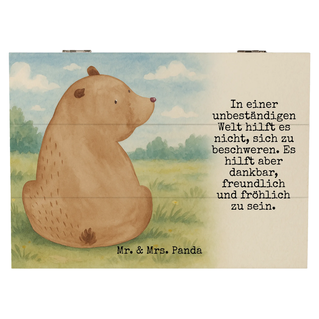 Holzkiste Bär Schulterblick Design Kiste, XXL, Schatzkiste, Erinnerungsbox, Holzkiste, Aufbewahrungsbox, Geschenkdose, Schatulle, Geschenkbox, Erinnerungskiste, Dekokiste, Truhe, Bär, Teddy, Teddybär, Weisheit, Selbstachtung, Bärenliebe, Motivation, Bären, Weltansicht