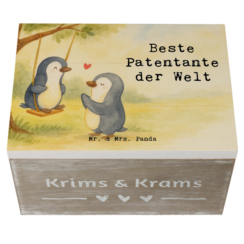 Wooden chest penguin Best godmother in the world Design Aufbewahrungsbox, Schatulle, Erinnerungskiste, XXL, Geschenkdose, Holzkiste, Erinnerungsbox, Schatzkiste, Truhe, Geschenkbox, Dekokiste, Kiste, für, Dankeschön, Geschenk, Schenken, Geburtstag, Geburtstagsgeschenk, Geschenkidee, Danke, Bedanken, Mitbringsel, Freude machen, Geschenktipp, Taufe, Familie, Neffe, Patentante, Lieblingstante, Taufpartner, Nichte, Kleinigkeit, Paten Tante