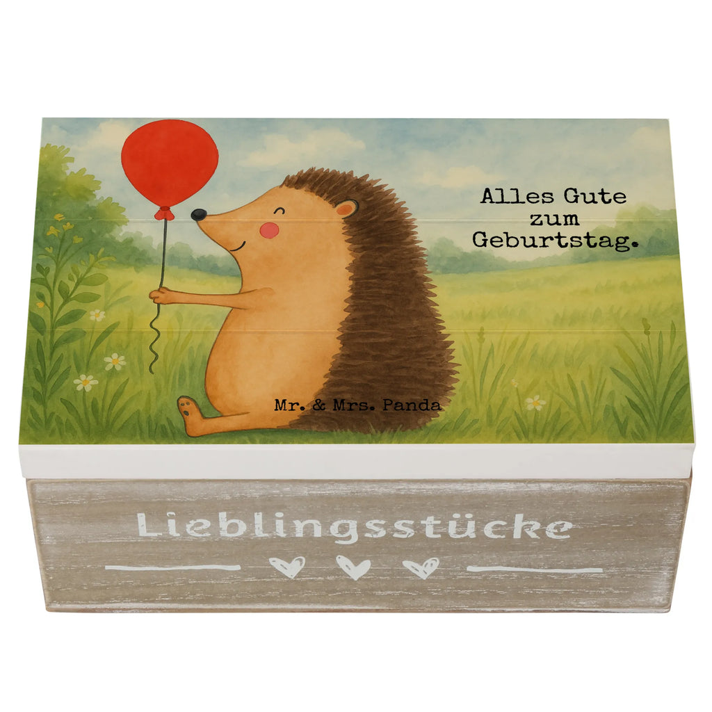 Holzkiste Igel Luftballon Design Dekokiste, Holzkiste, Kiste, Schatulle, Aufbewahrungsbox, Erinnerungsbox, XXL, Geschenkdose, Schatzkiste, Truhe, Erinnerungskiste, Geschenkbox, Tiermotive, Gute Laune, lustige Sprüche, Tiere, Igel, Glückwunsch, Herzlichen Glückwunsch, Ballon, Geburtstag, Geburtstagskind, Happy Birthday