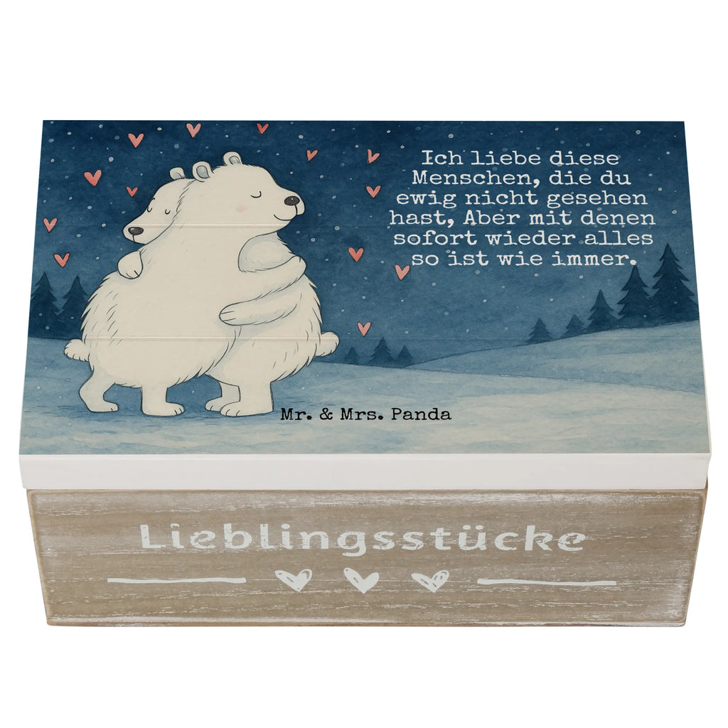 Wooden chest Icebear Embrace Design Truhe, Kiste, Geschenkbox, Erinnerungsbox, Aufbewahrungsbox, Schatzkiste, Holzkiste, Erinnerungskiste, XXL, Schatulle, Dekokiste, Geschenkdose, Tiermotive, Gute Laune, lustige Sprüche, Tiere