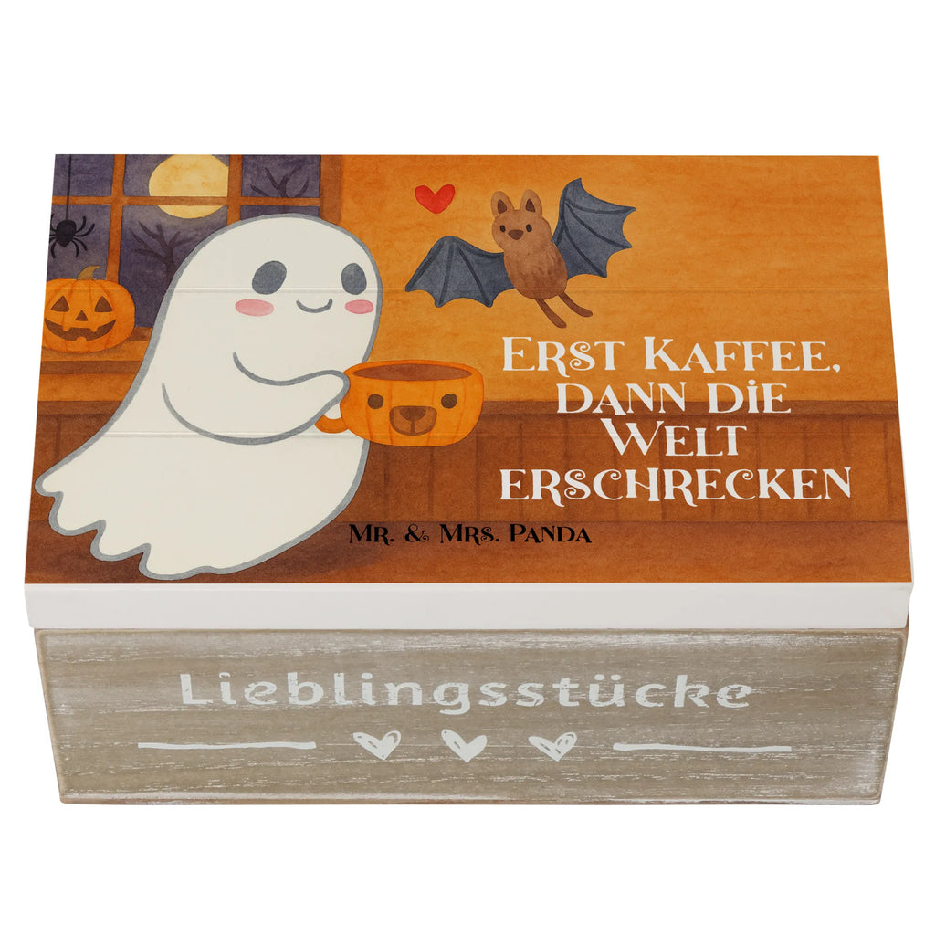 Skrzynia drewniana Duch kawa Design Erinnerungsbox, Aufbewahrungsbox, XXL, Holzkiste, Erinnerungskiste, Geschenkdose, Truhe, Dekokiste, Schatulle, Schatzkiste, Kiste, Geschenkbox, Halloween, Deko, Martinssingen, Dekoration, Geschenke, Schenken, Gespenst, Kaffee