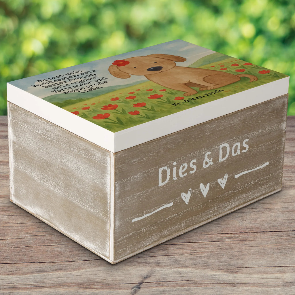 Skrzynia drewniana pies Dama Design Erinnerungsbox, Erinnerungskiste, Geschenkbox, Geschenkdose, Schatzkiste, Truhe, XXL, Kiste, Schatulle, Aufbewahrungsbox, Holzkiste, Dekokiste, Hund, Hundemotiv, Haustier, Hunderasse, Tierliebhaber, Hundebesitzer, Sprüche, Hundeglück, Hunde, Liebe, Hundeliebe, Frauchen