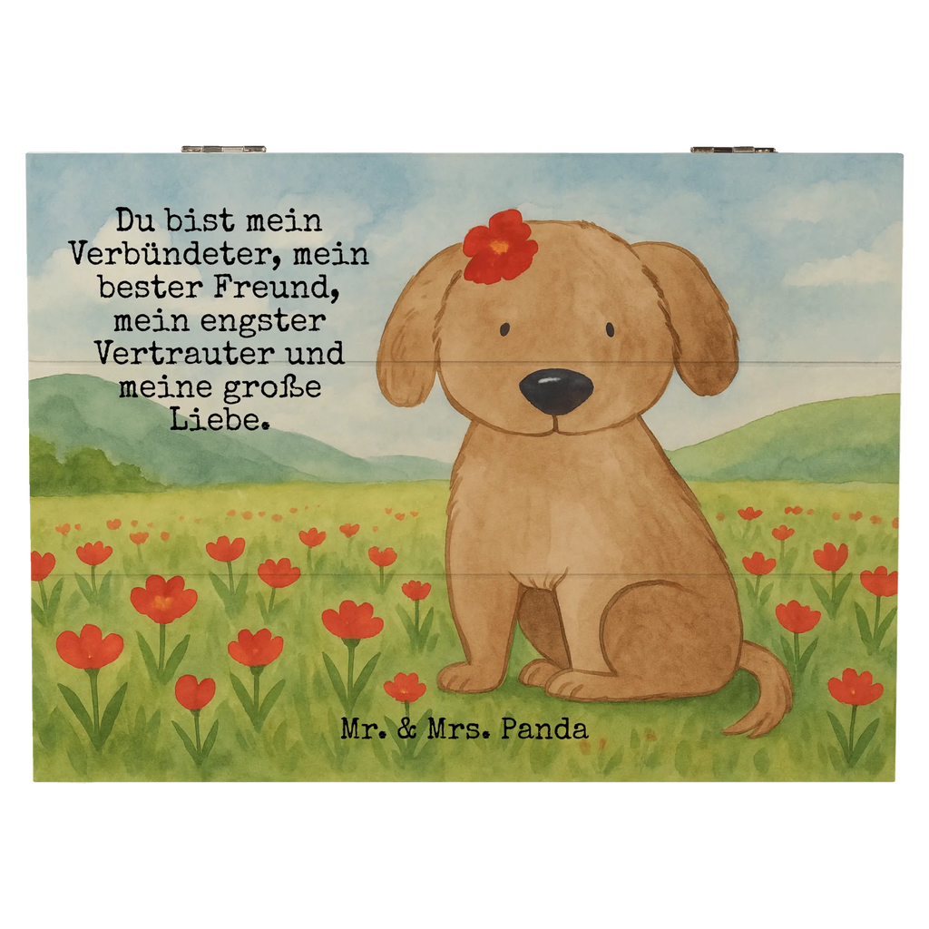 Skrzynia drewniana pies Dama Design Erinnerungsbox, Erinnerungskiste, Geschenkbox, Geschenkdose, Schatzkiste, Truhe, XXL, Kiste, Schatulle, Aufbewahrungsbox, Holzkiste, Dekokiste, Hund, Hundemotiv, Haustier, Hunderasse, Tierliebhaber, Hundebesitzer, Sprüche, Hundeglück, Hunde, Liebe, Hundeliebe, Frauchen