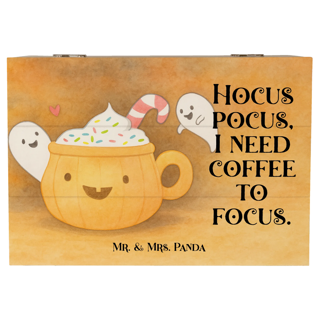 Skrzynia drewniana Kawa Duch Design Erinnerungskiste, Erinnerungsbox, Schatzkiste, Kiste, Aufbewahrungsbox, Dekokiste, Holzkiste, Truhe, Geschenkbox, Geschenkdose, XXL, Schatulle, Halloween, Deko, Martinssingen, Dekoration, Geschenke, Schenken, Süßes sonst gibt's saures, Halloween Deko, Pumpkin spiced Latte, Kaffee, Gespenst, Trick or Treat