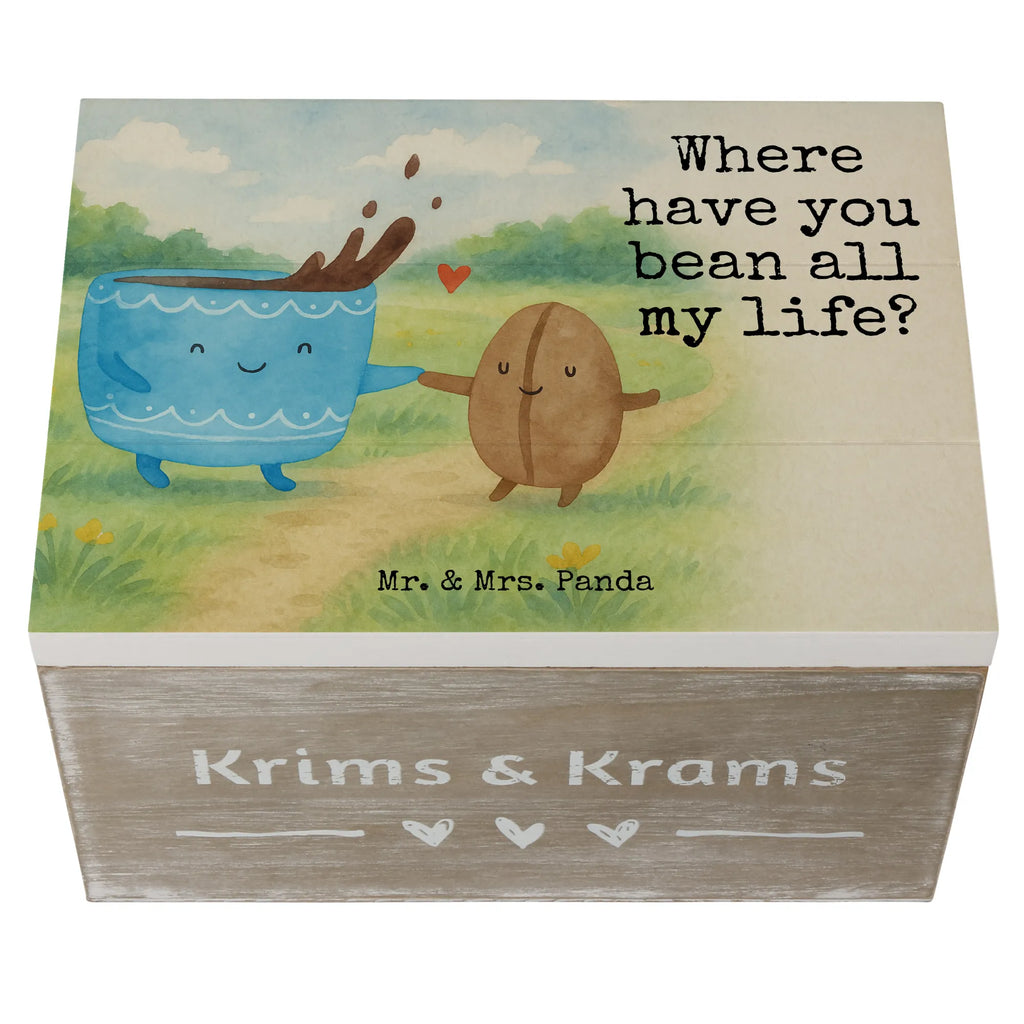 Wooden chest Coffee Bean Design XXL, Holzkiste, Truhe, Geschenkdose, Kiste, Schatzkiste, Erinnerungskiste, Schatulle, Aufbewahrungsbox, Erinnerungsbox, Dekokiste, Geschenkbox, Tiermotive, Gute Laune, lustige Sprüche, Tiere, Kaffee, Zufriedenheit, Kaffeebohne, Genuss, Glück