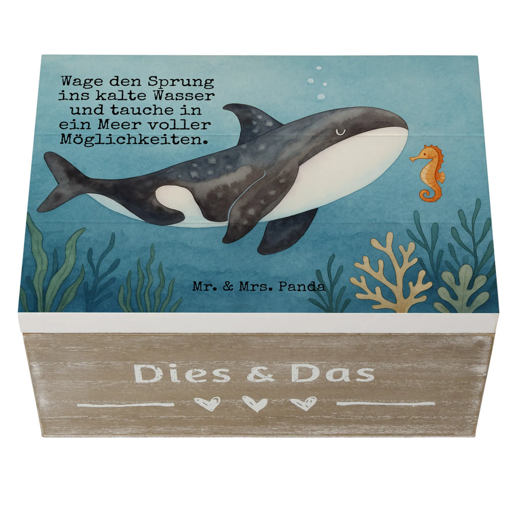 Holzkiste Orca Design Dekokiste, Kiste, Holzkiste, Schatzkiste, XXL, Erinnerungsbox, Geschenkdose, Geschenkbox, Erinnerungskiste, Schatulle, Truhe, Aufbewahrungsbox, Meerestiere, Meer, Urlaub, Motivation, Orcas, Orca, Killerwal, Möglichkeiten, Büro, Startup, Neustart, Arbeit, Wal, Selbstliebe