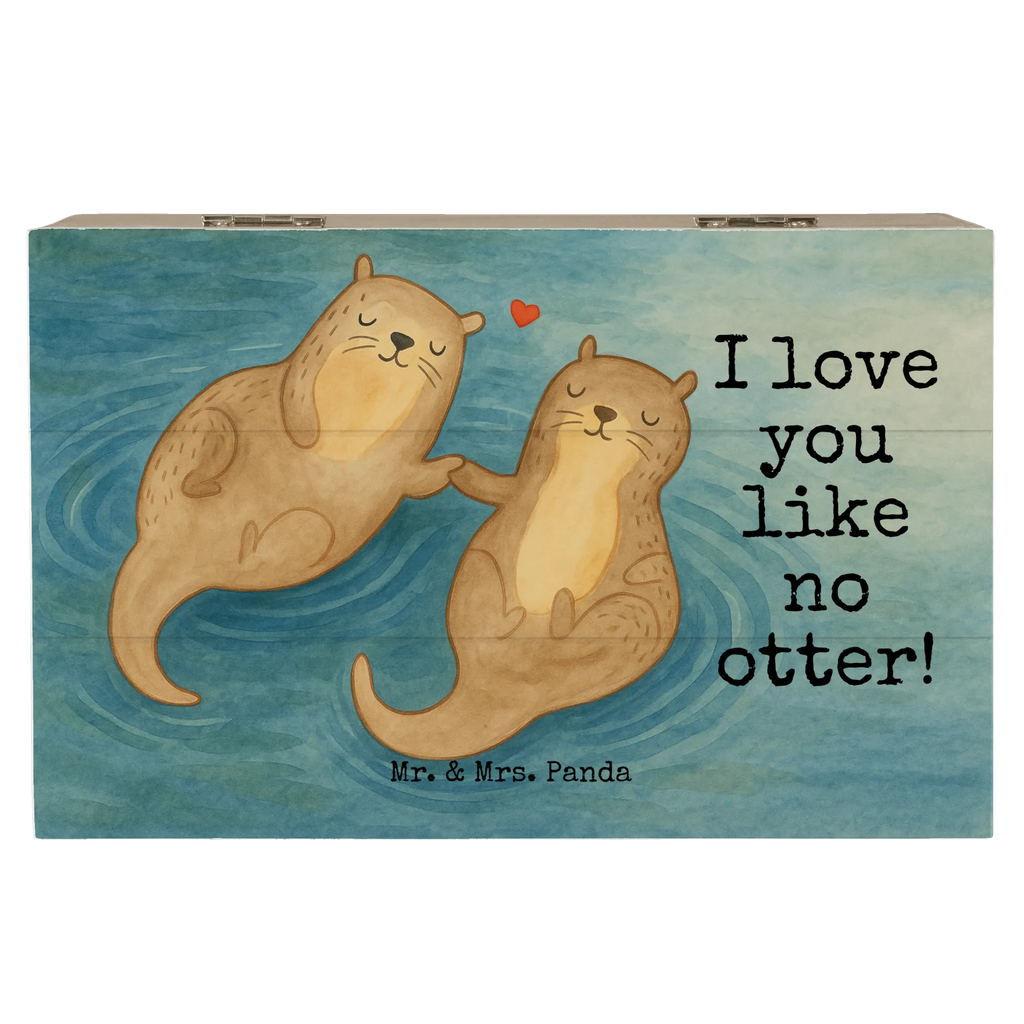 Skrzynia drewniana wydra trzymać się za ręce Design Geschenkdose, Erinnerungskiste, Truhe, Schatzkiste, XXL, Schatulle, Aufbewahrungsbox, Dekokiste, Holzkiste, Geschenkbox, Erinnerungsbox, Kiste, Otter, Fischotter, Seeotter, Otter Seeotter See Otter