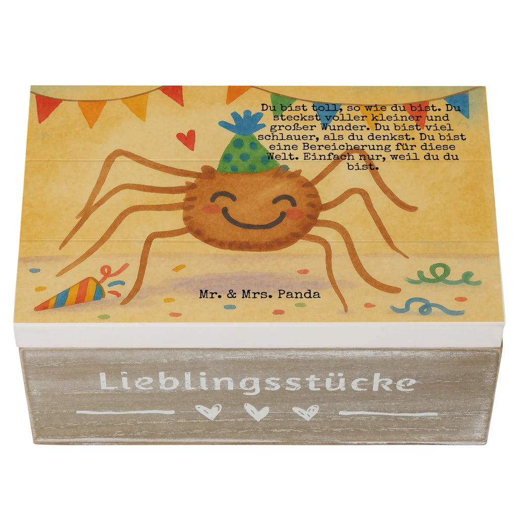 Holzkiste Spinne Agathe Party Design Dekokiste, Erinnerungskiste, Kiste, Geschenkdose, Erinnerungsbox, Schatulle, Geschenkbox, Aufbewahrungsbox, Schatzkiste, Truhe, XXL, Holzkiste, Spinne Agathe, Spinne, Agathe, Videos, Merchandise, Motivation, Glück, Wunder, Selbstliebe