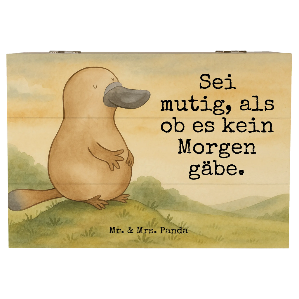 Holzkiste Schnabeltier Mut Design XXL, Geschenkdose, Erinnerungsbox, Geschenkbox, Aufbewahrungsbox, Kiste, Schatzkiste, Erinnerungskiste, Dekokiste, Schatulle, Truhe, Holzkiste, Meerestiere, Meer, Urlaub, Mut, Training, Raodtrip, Weltreise, Neustart, Motivation, Büro, mutig, Arbeit, Neuanfang, Schnabeltiere, Lebensweisheit, Schnabeltier