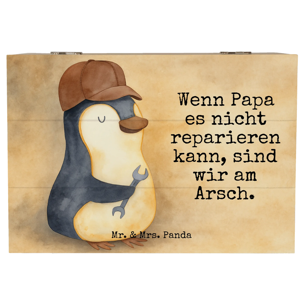 Holzkiste Wenn Papa es nicht reparieren kann, sind wir am Arsch Design Schatzkiste, Dekokiste, Truhe, Aufbewahrungsbox, Geschenkbox, Holzkiste, XXL, Erinnerungsbox, Erinnerungskiste, Geschenkdose, Schatulle, Kiste, Familie, Vatertag, Muttertag, Bruder, Schwester, Mama, Papa, Oma, Opa, Geschenk Papa, Bester Papa der Welt, Vater