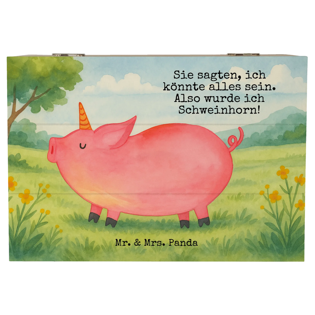 Skrzynia drewniana jednorożec świnia Design Schatulle, Aufbewahrungsbox, Erinnerungskiste, Geschenkbox, XXL, Dekokiste, Schatzkiste, Geschenkdose, Holzkiste, Kiste, Truhe, Erinnerungsbox, Einhorn, Einhörner, Einhorn Deko, Unicorn, geschenk, english, funny, Piggy, witzig. lustig, Schweinhorn, Schwein, Bauer, Pig, Party, englisch, Spaß, Spruch