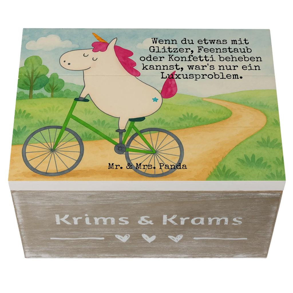 Skrzynia drewniana Jednorożec Rowerzysta Design Kiste, XXL, Holzkiste, Geschenkdose, Aufbewahrungsbox, Truhe, Erinnerungskiste, Schatzkiste, Erinnerungsbox, Geschenkbox, Dekokiste, Schatulle, Einhorn, Einhörner, Einhorn Deko, Unicorn, Rad, Liebeskummer, Luxusproblem, Radfahren, Feenstaub, Bike, Kummer, Konfetti, Radfahrer