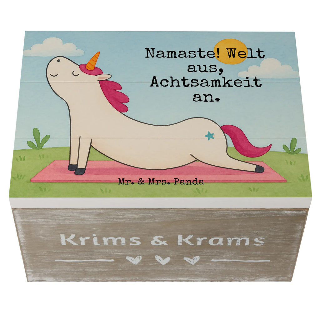 Holzkiste Einhorn Yoga Design Schatulle, Erinnerungsbox, Truhe, Schatzkiste, Geschenkdose, Erinnerungskiste, Kiste, Aufbewahrungsbox, Dekokiste, XXL, Holzkiste, Geschenkbox, Einhorn, Einhörner, Einhorn Deko, Unicorn, Achtsamkeit, Namaste, Joga, Yoga, süß, Yogamatte, lustig, Sport, Entspannung, witzig
