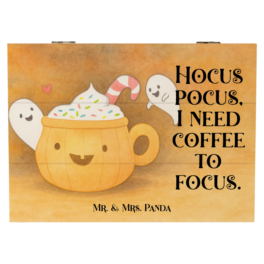 Skrzynia drewniana Kawa Duch Design Erinnerungskiste, Erinnerungsbox, Schatzkiste, Kiste, Aufbewahrungsbox, Dekokiste, Holzkiste, Truhe, Geschenkbox, Geschenkdose, XXL, Schatulle, Halloween, Deko, Martinssingen, Dekoration, Geschenke, Schenken, Süßes sonst gibt's saures, Halloween Deko, Pumpkin spiced Latte, Kaffee, Gespenst, Trick or Treat